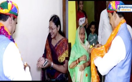 शक्ति की आराधना करते नरोत्तम,आस्था में झुके सिर