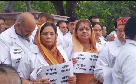नर्सिंग एप्रिन पहन कर कांग्रेस विधायक पहुंचे विधानसभा,जमकर किया हंगामा