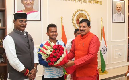 हॉकी खिलाड़ी विवेक सागर का मुख्यमंत्री डॉ. मोहन यादव ने किया सम्मान