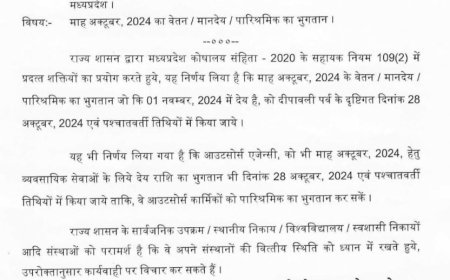 शासकीय कर्मचारियों के साथ आउटसोर्स कर्मचारियों को मिलेगा अग्रिम वेतन,आदेश हुआ जारी
