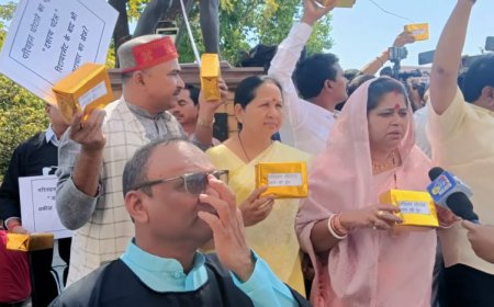'सोने की ईट' लेकर विधानसभा पहुंचे कांग्रेस विधायक,परिवहन घोटाले का लगाया आरोप