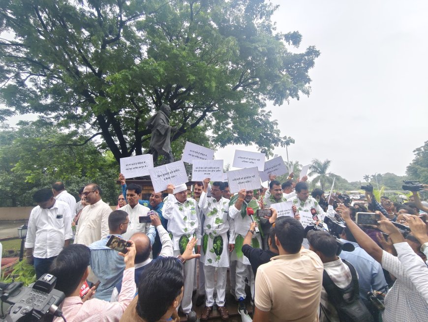 कपड़े के बजाय 'पत्ते' क्यों पहन कर विधानसभा गए कांग्रेस के विधायकःपढ़िए मुखबिर पर खबर