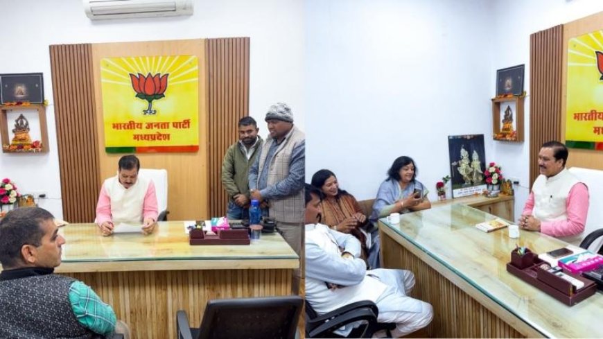 कहीं उल्टा न पड़ जाए भाजपा कार्यालय में मंत्रियों को बैठाने का दांव लगातार बढ़ रही कार्यालय में भीड़