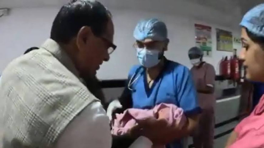 मामा बने 'दादा' पोती के कान में सुनाया गायत्री मंत्र और खूब लुटाया प्यार