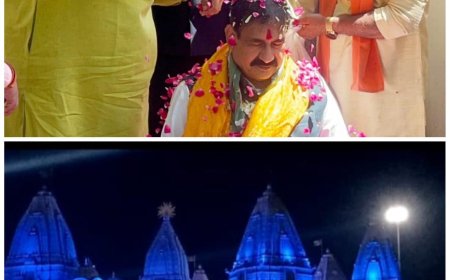 पूर्व गृह मंत्री डॉ. नरोत्तम मिश्रा का जागृत हिंदू मंच ने फूलों की बारिश कर किया जोरदार स्वागत