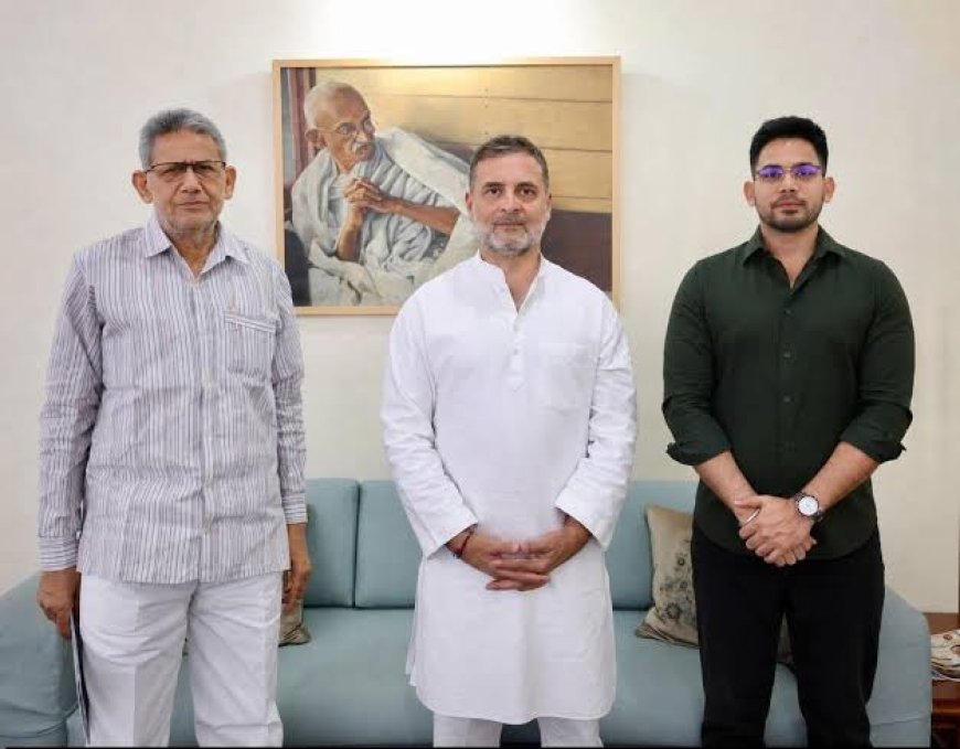 दतिया से अपने बेटे को टिकट दिलाने दिल्ली पहुंचे पूर्व विधायक राजेन्द्र भारती राहुल गांधी से की मुलाकात