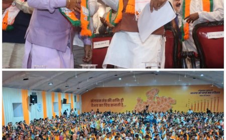 बीजेपी का जिला कार्यकर्ता सम्मेलन बना 'शक्ति' प्रदर्शन का 'अखाड़ा' जिला अध्यक्ष की ओर सीएम के बढ़े हाथ तो मुस्कुराई तस्वीर