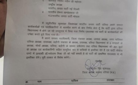 'भाजपा विहीन दतिया' नरोत्तम मिश्रा के समर्थन में जिलाध्यक्ष समेत पूरा संगठन और सभी पार्षदों ने दिया इस्तीफा व्यापारियों ने सभी प्रतिष्ठान किए बंद
